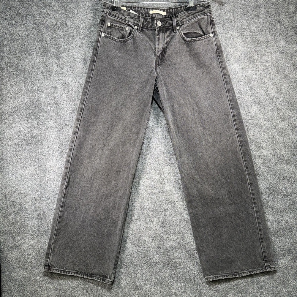 Levi's Premium Low Loose Jeans Women's 31x30 Black Wide Leg Baggy Relax Casual‎